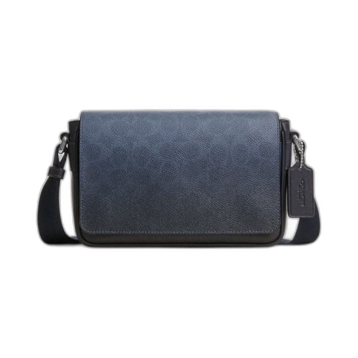 Coach Jack Small Flap Crossbody Bag In Ombre Signature Canvas Silver Blue
