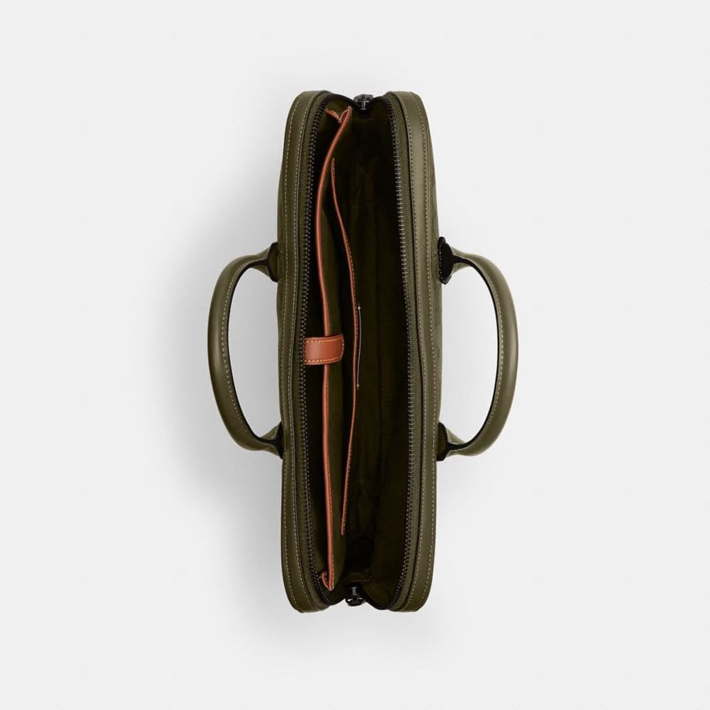 Coach Theo Work Bag In Signature Jacquard Olive Drab