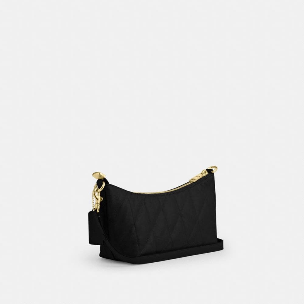 Coach Caitlin Shoulder Bag With Quilting Gold Black