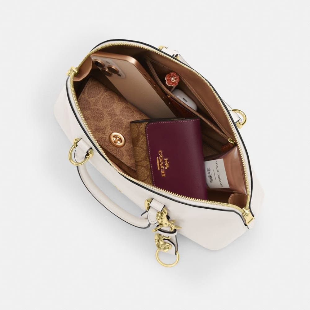 Coach Lara Satchel Bag Gold Chalk