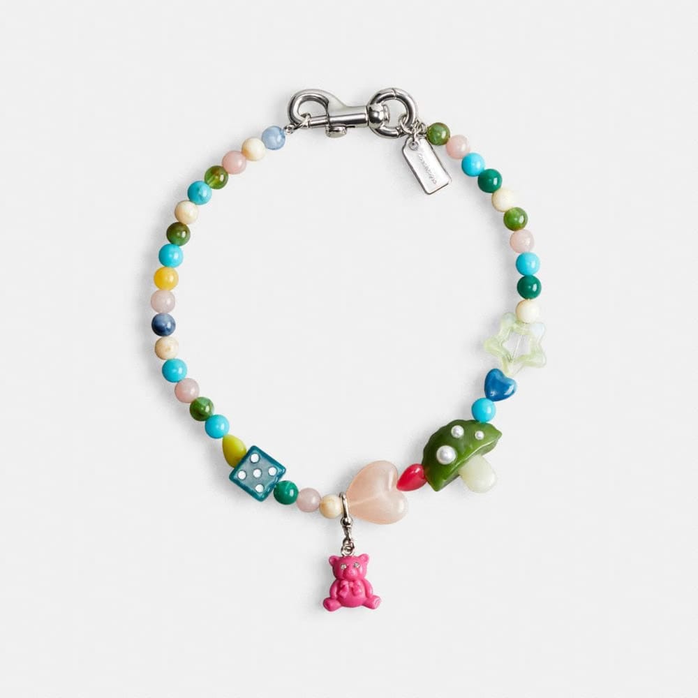 Coach Charm Necklace In Recycled Materials Metal Multi