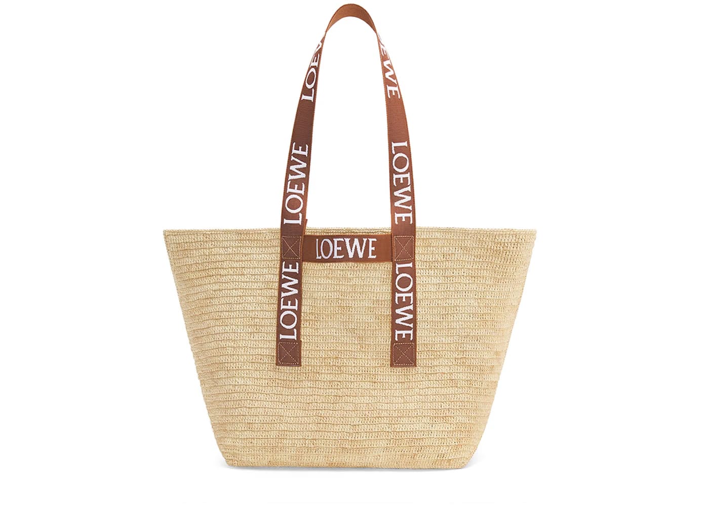 LOEWE Fold Shopper In Raffia Natural/Tan