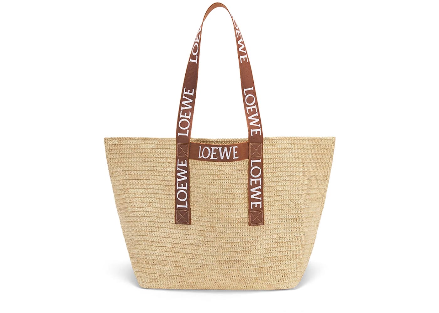 LOEWE Fold Shopper In Raffia Natural/Tan