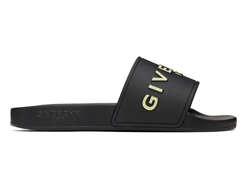 Givenchy Paris Flat Sandals Black Yellow