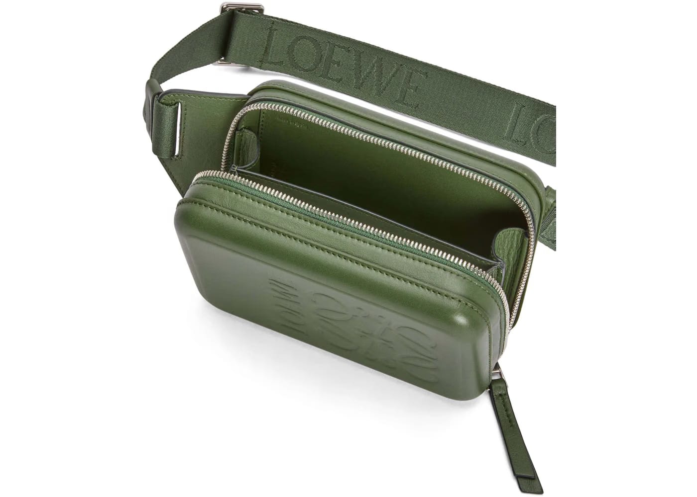 LOEWE Molded Sling in Smooth Calfskin Hunter Green