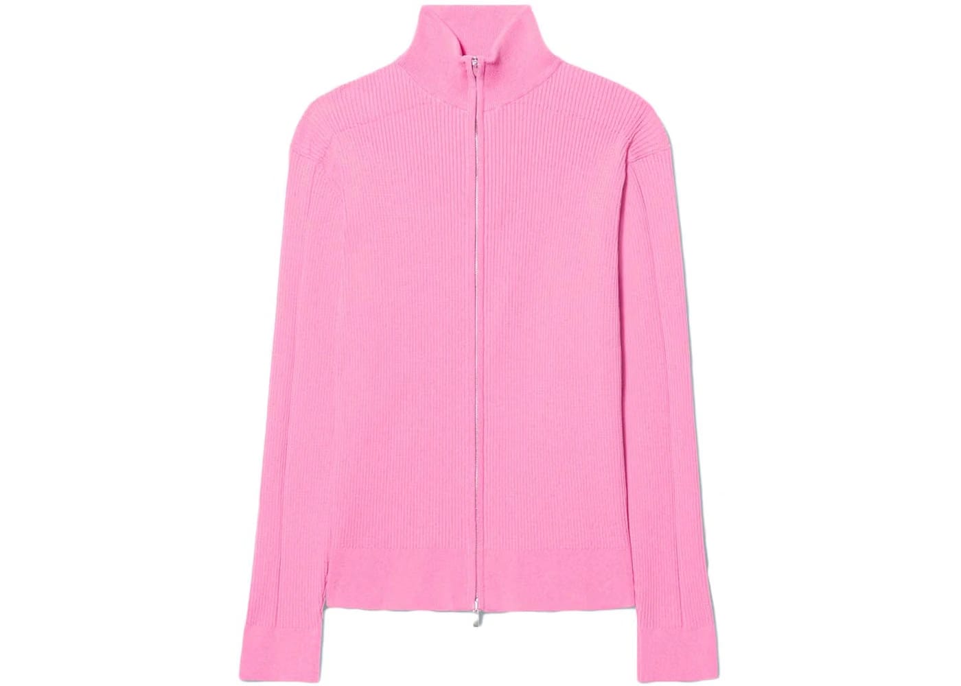 Jacquemus Le Gilet Frescu Zip Up Ribbed Sweater Pink