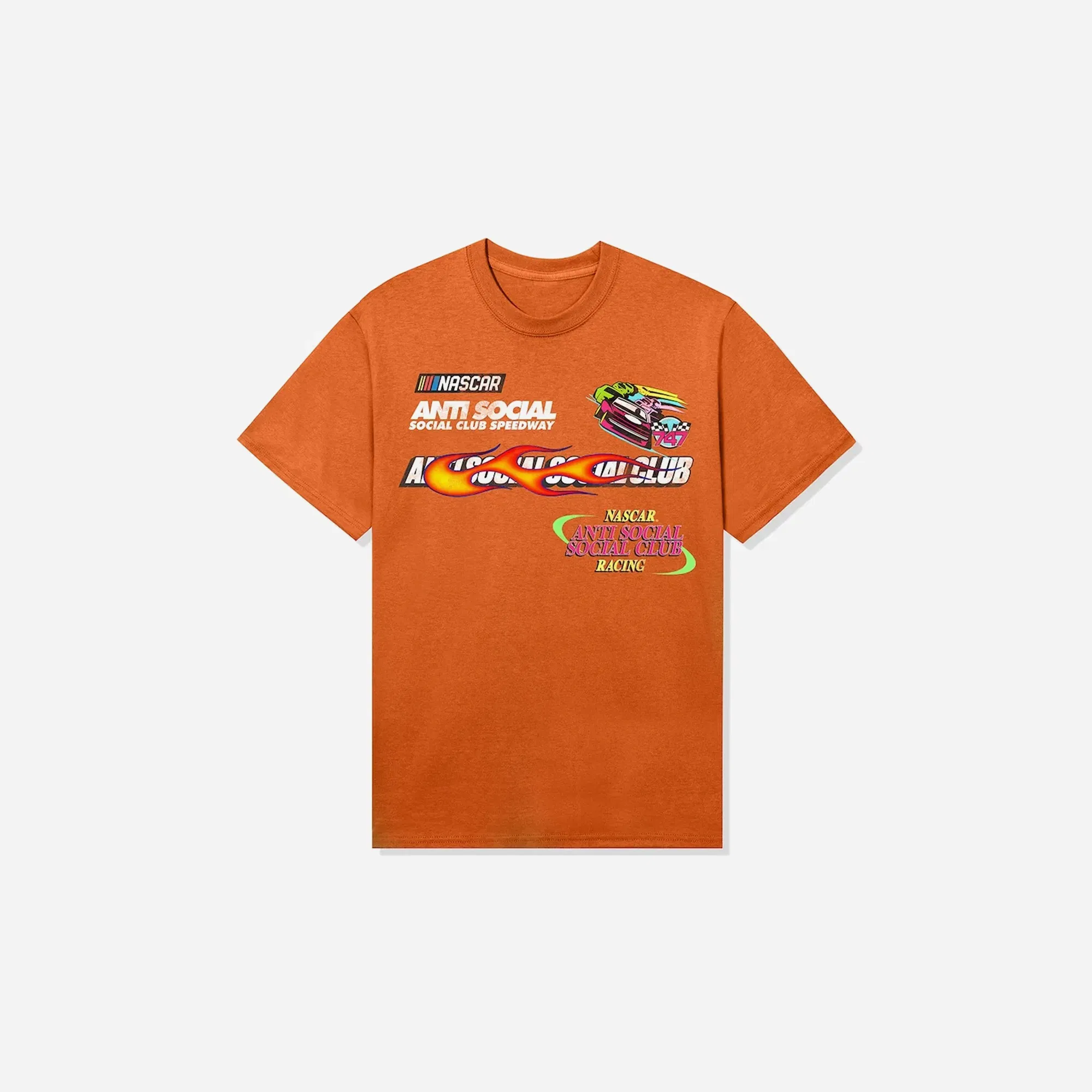 Anti Social Social Club x Nascar Mens Daytona Orange T-Shirt
