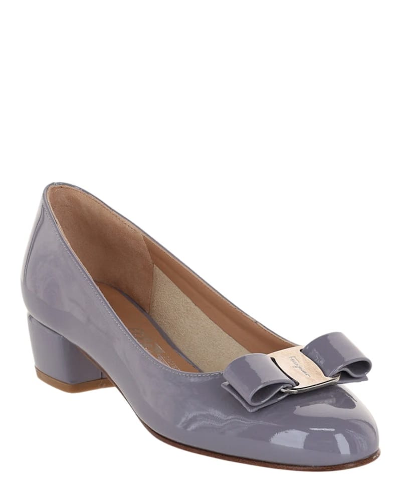 Ferragamo Vara Bow Patent Leather Pump Ematitite (Women's)