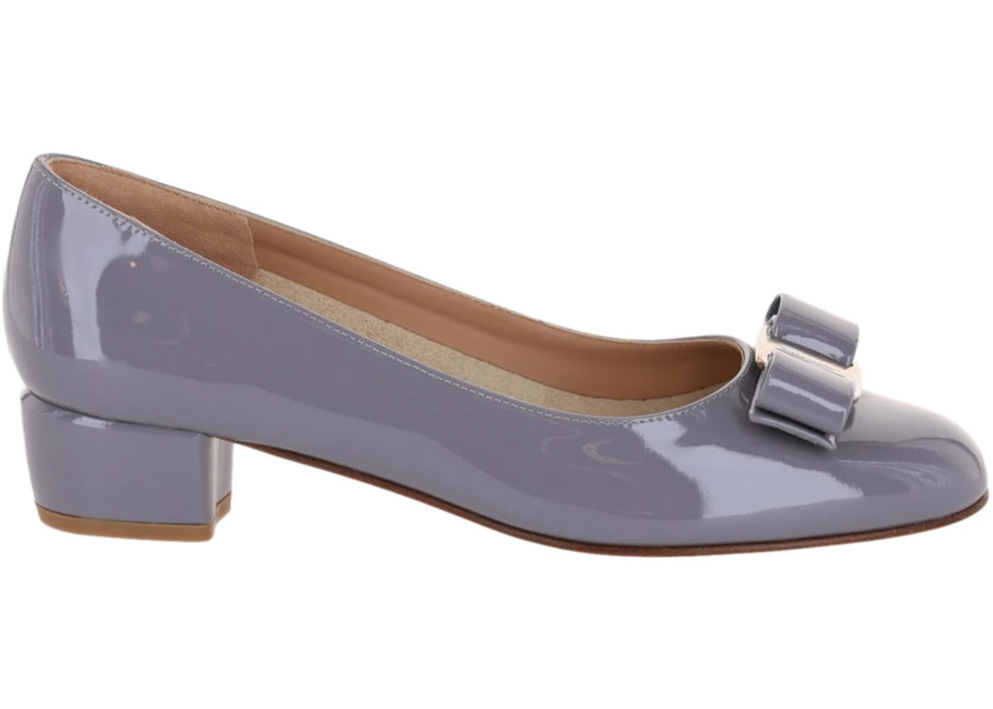 Ferragamo Vara Bow Patent Leather Pump Ematitite (Women's)
