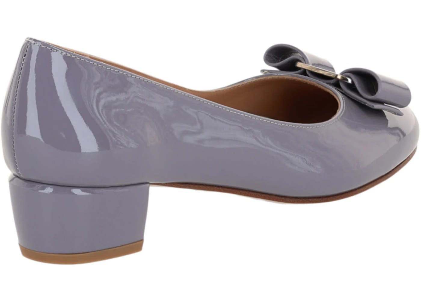 Ferragamo Vara Bow Patent Leather Pump Ematitite (Women's)