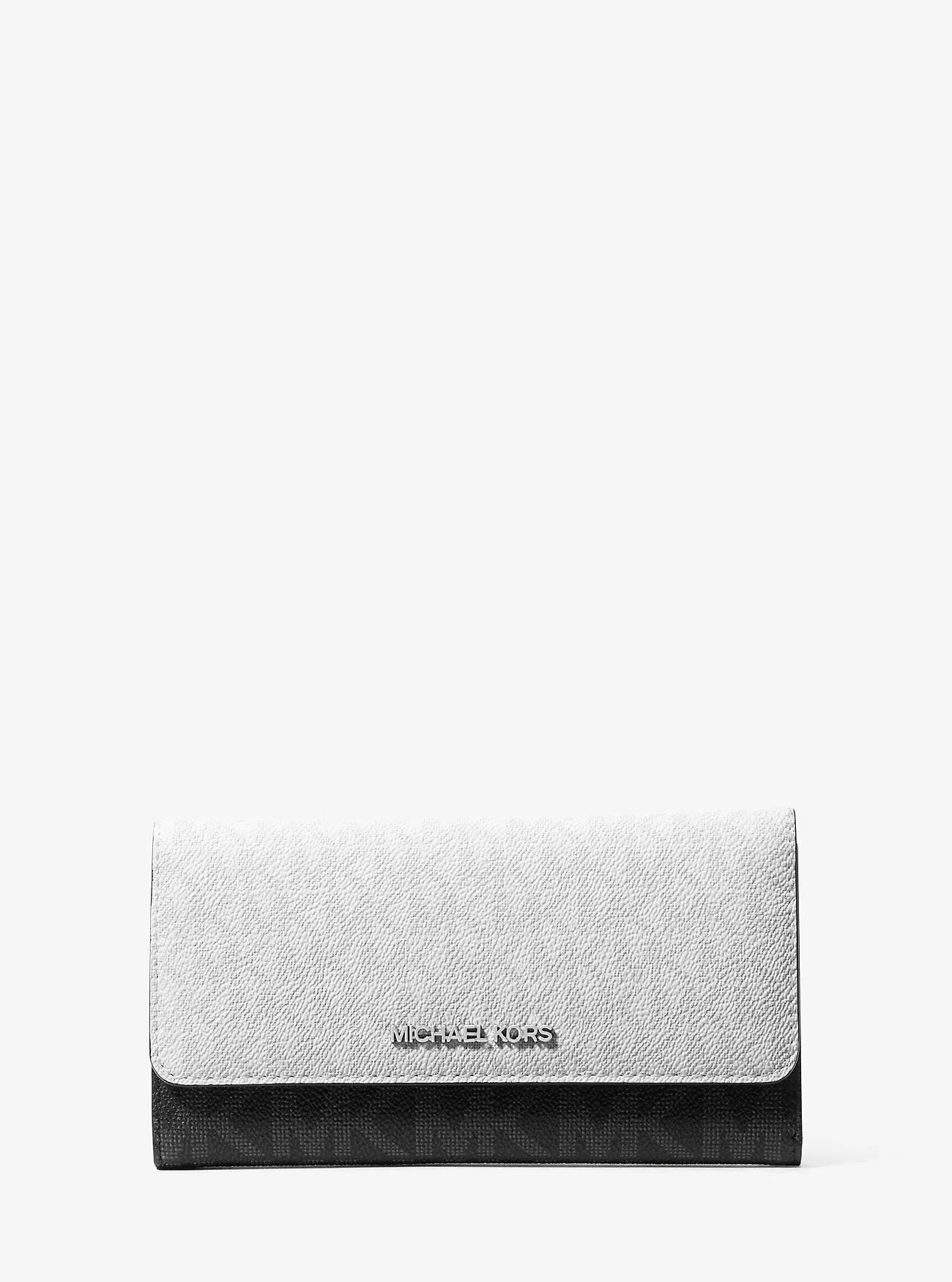 Michael Kors Jet Set Travel Signature Logo Tri-Fold Wallet Opwht Multi