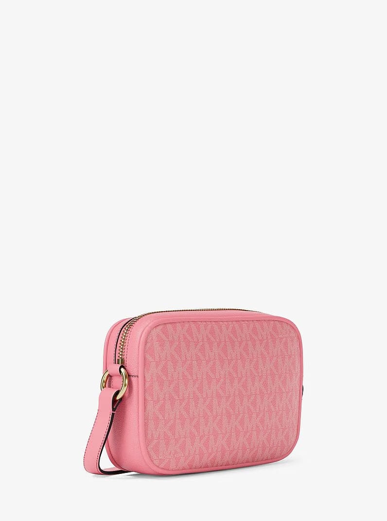 Michael Kors Jet Set Small Signature Logo Camera Crossbody Bag Carnation