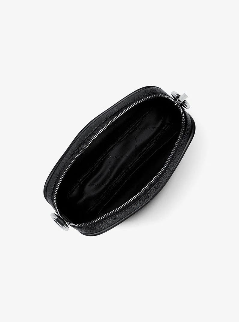 Michael Kors Jet Set Large Pebbled Leather Camera Crossbody Bag Black