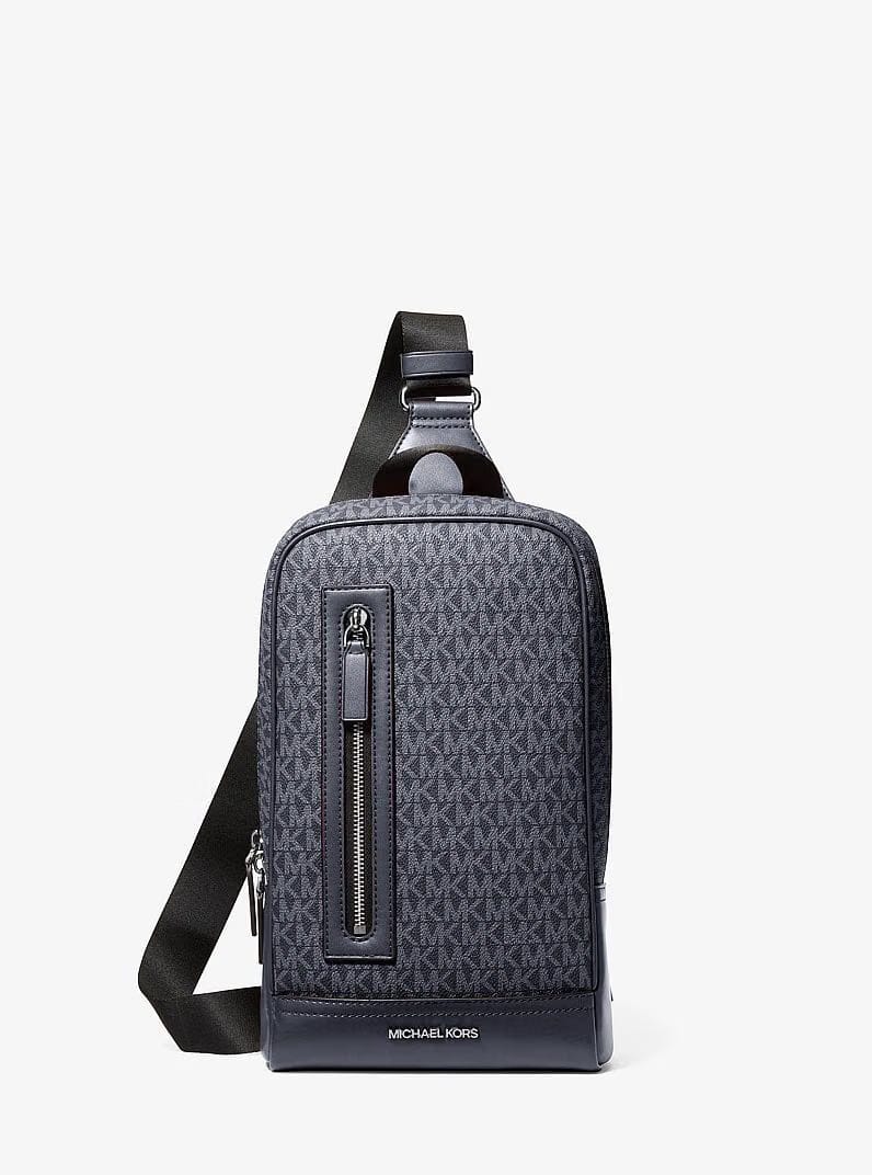 Michael Kors Cooper Signature Logo Sling Pack Admrl-Plblue