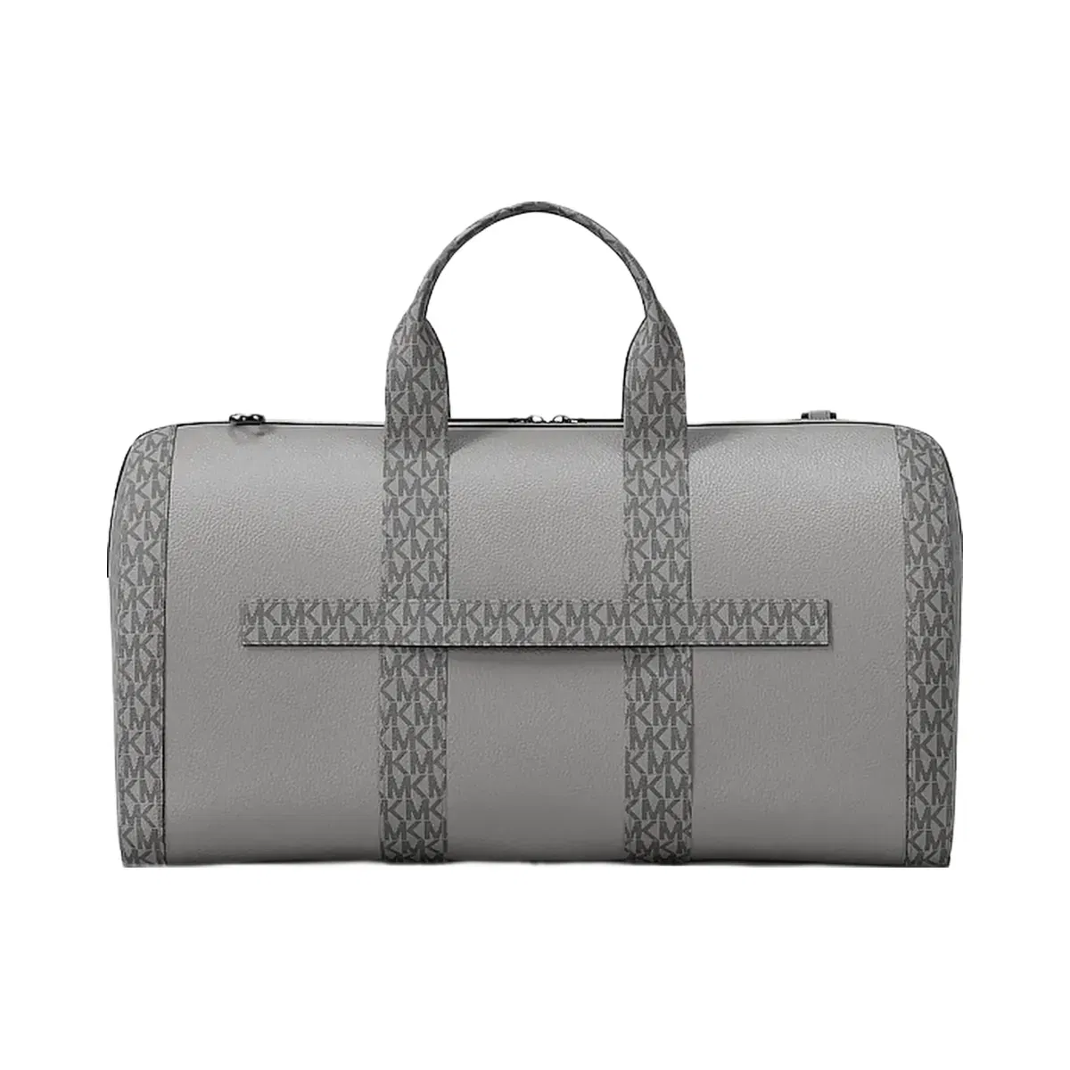 Michael Kors Cooper Pebbled Leather and Signature Logo Duffel Bag Pearl Grey