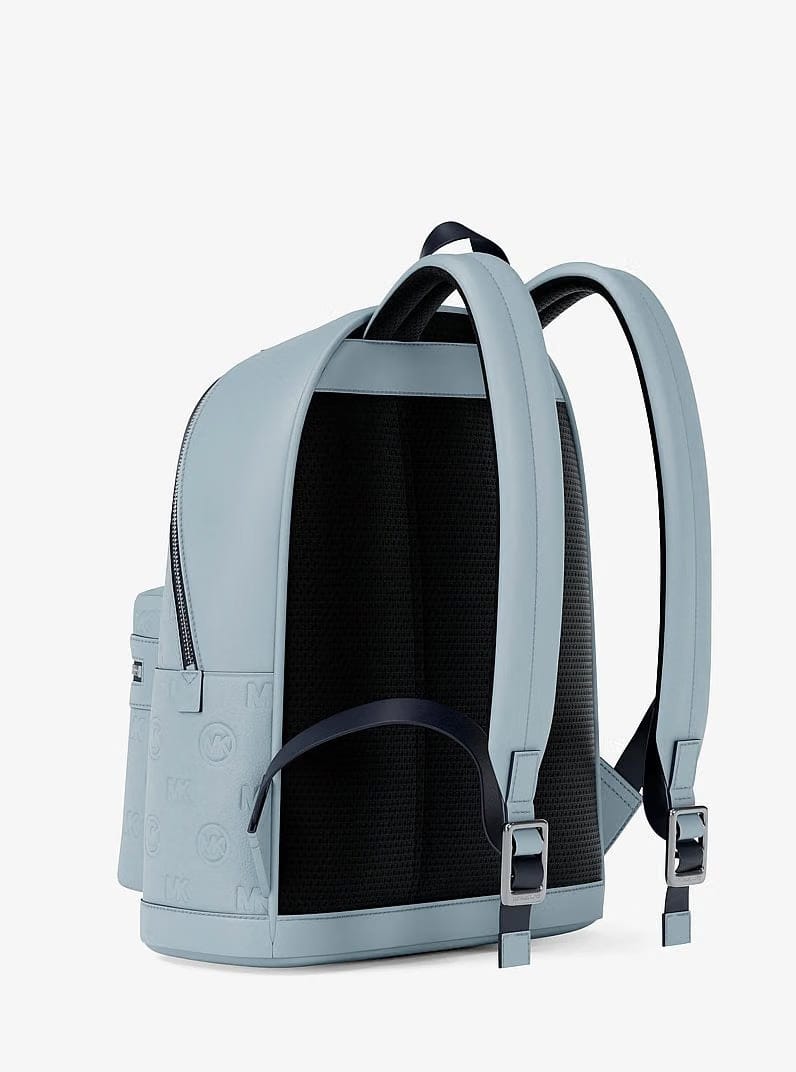 Michael Kors Cooper Medium Logo Debossed Dome Backpack Pale Ocean