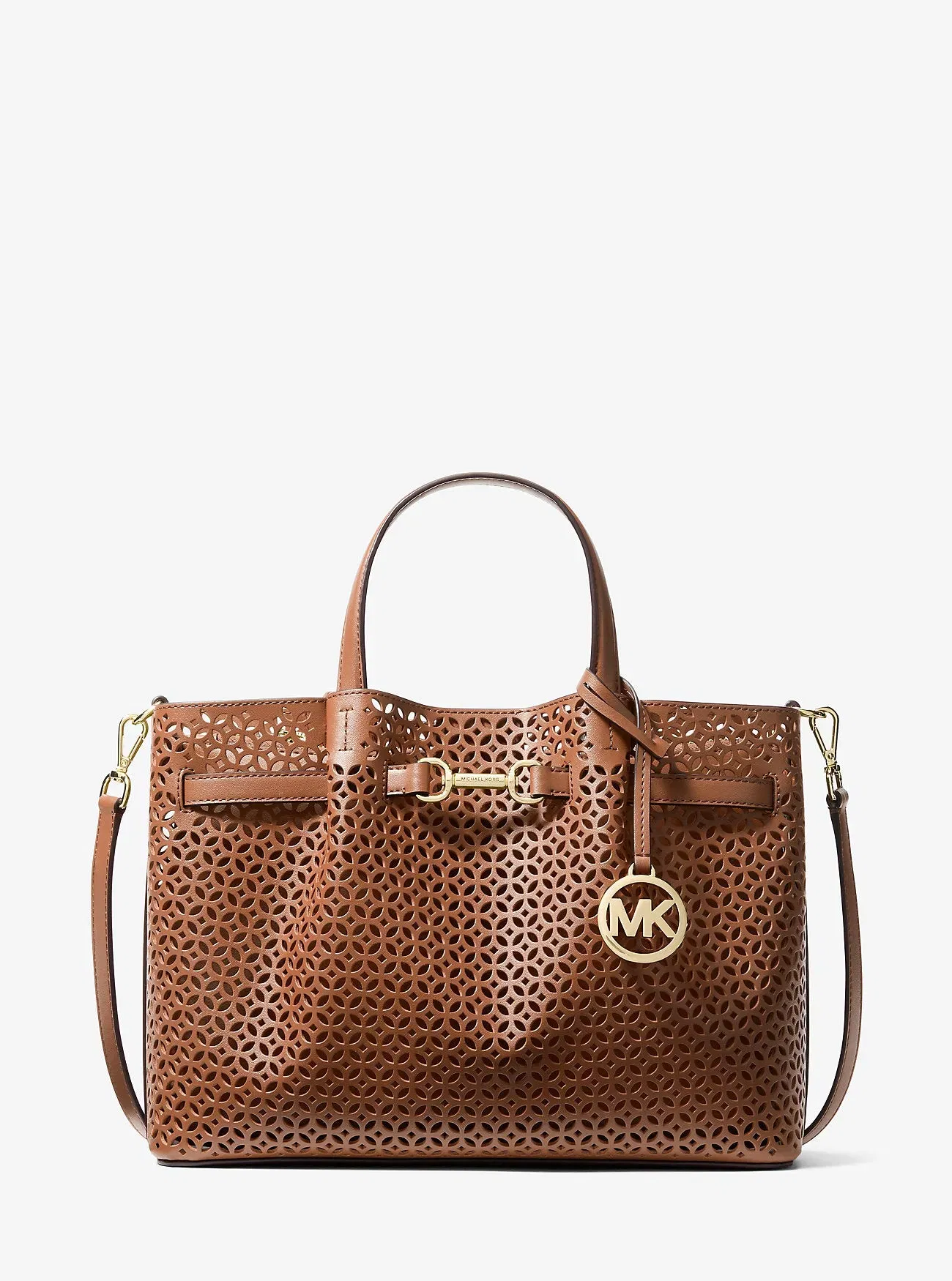 Michael Kors Carson Medium Floral Laser Cut Satchel Luggage