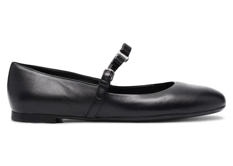 Ferragamo Lizz Leather Ballerina Shoes Black (Women's)