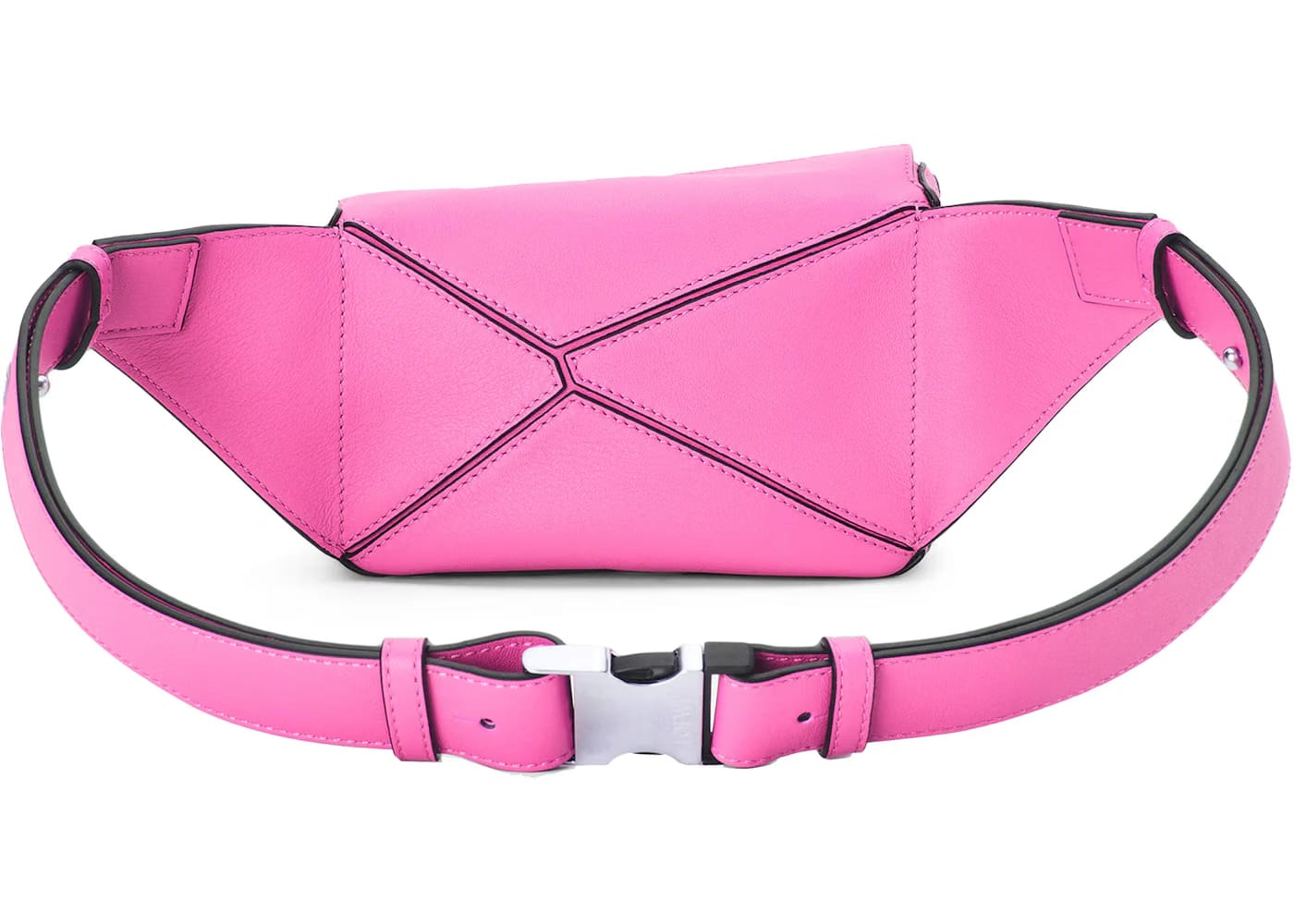 LOEWE Puzzle Bum Bag in Classic Calfskin Mini Neon Pink
