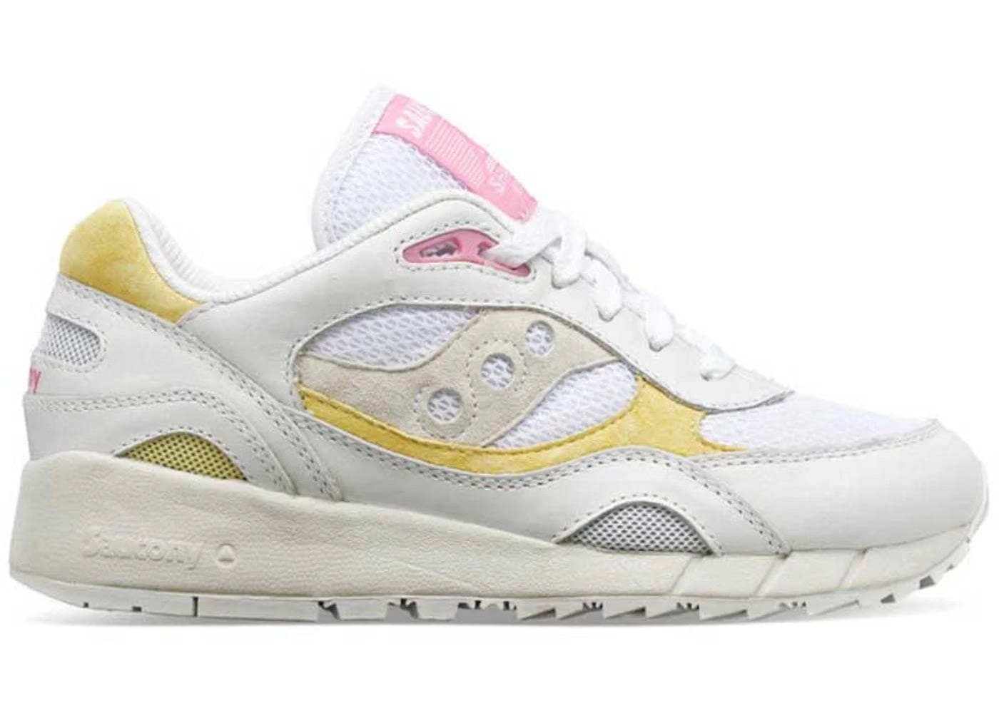 Saucony Shadow 6000 White Yellow Pink Womens