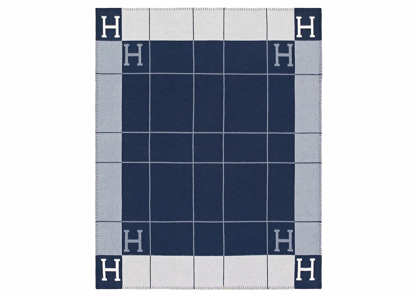 Hermes Avalon III Throw Blanket Ecru/Caban