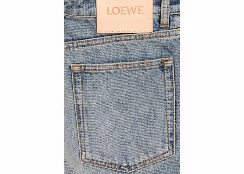 LOEWE Wide Leg Jeans in Denim Washed Denim