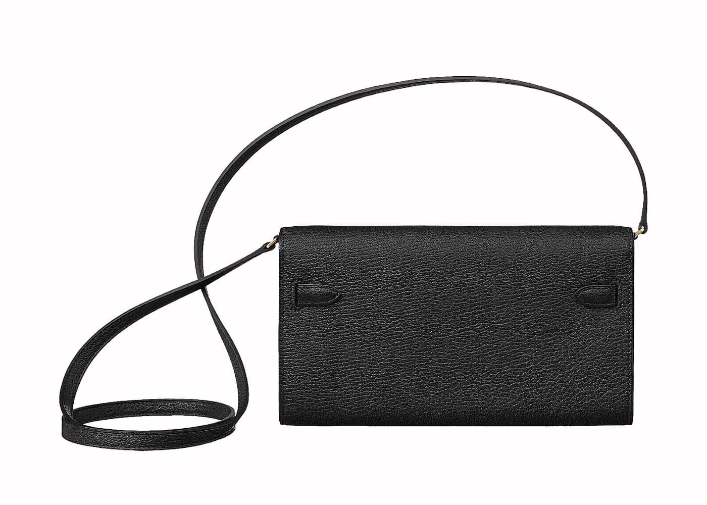 Hermes Kelly Classique To Go Wallet Chèvre Mysore Noir Gold Plated Hardware