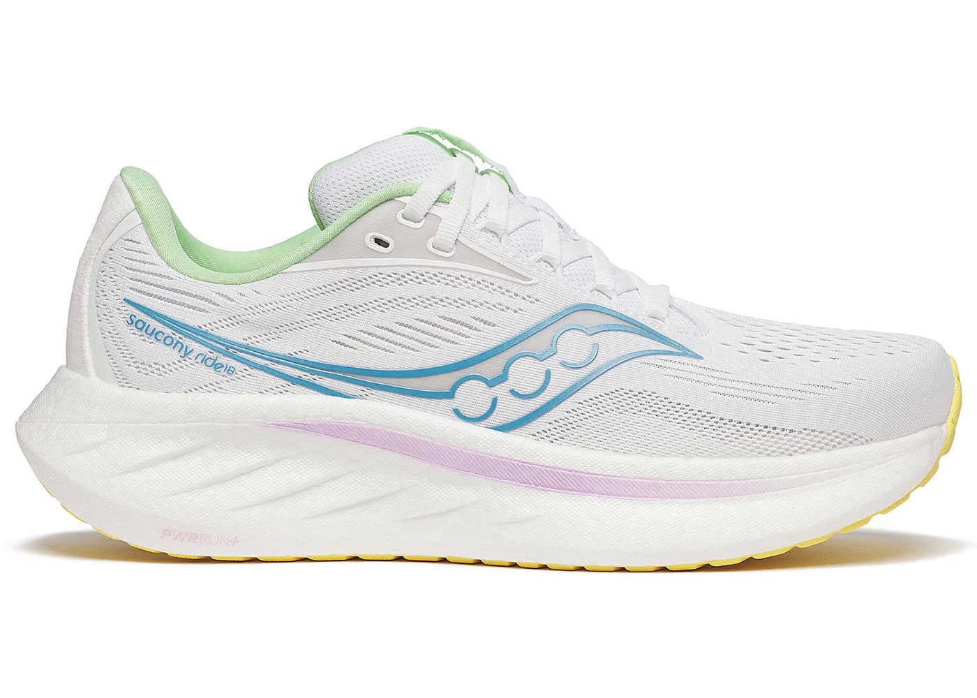 Saucony Ride 18 White Verbana Womens