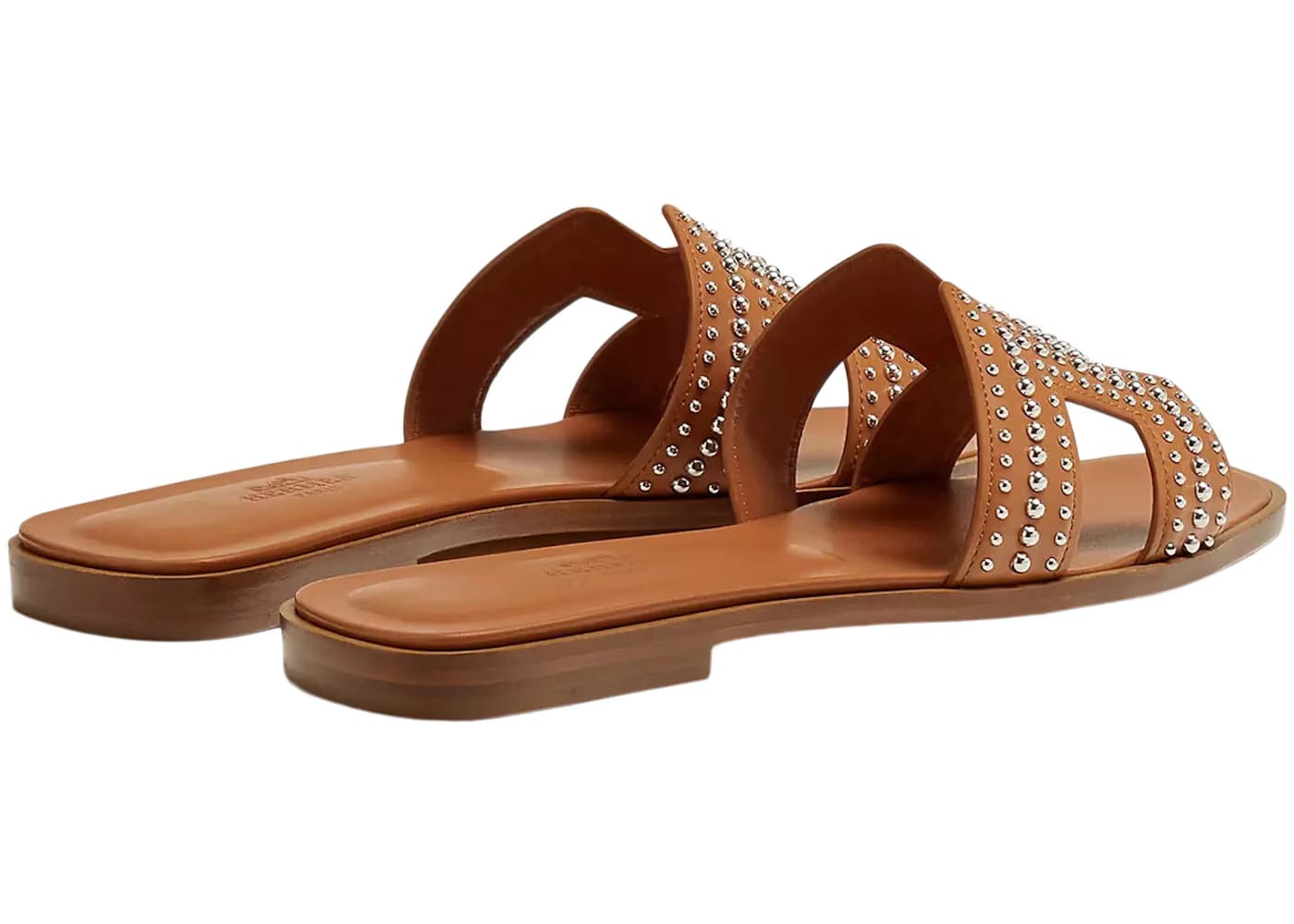 Hermes Oran Sandal Naturel Mini Stud Calfskin Leather