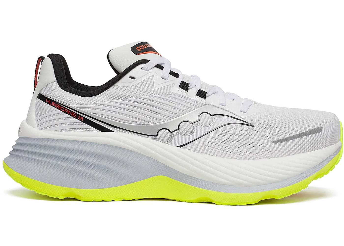 Saucony Hurricane 24 White Black Lime