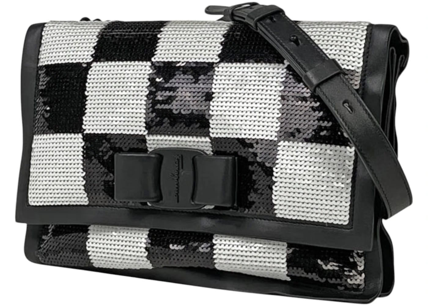 Ferragamo Viva Shoulder Bag Black/White