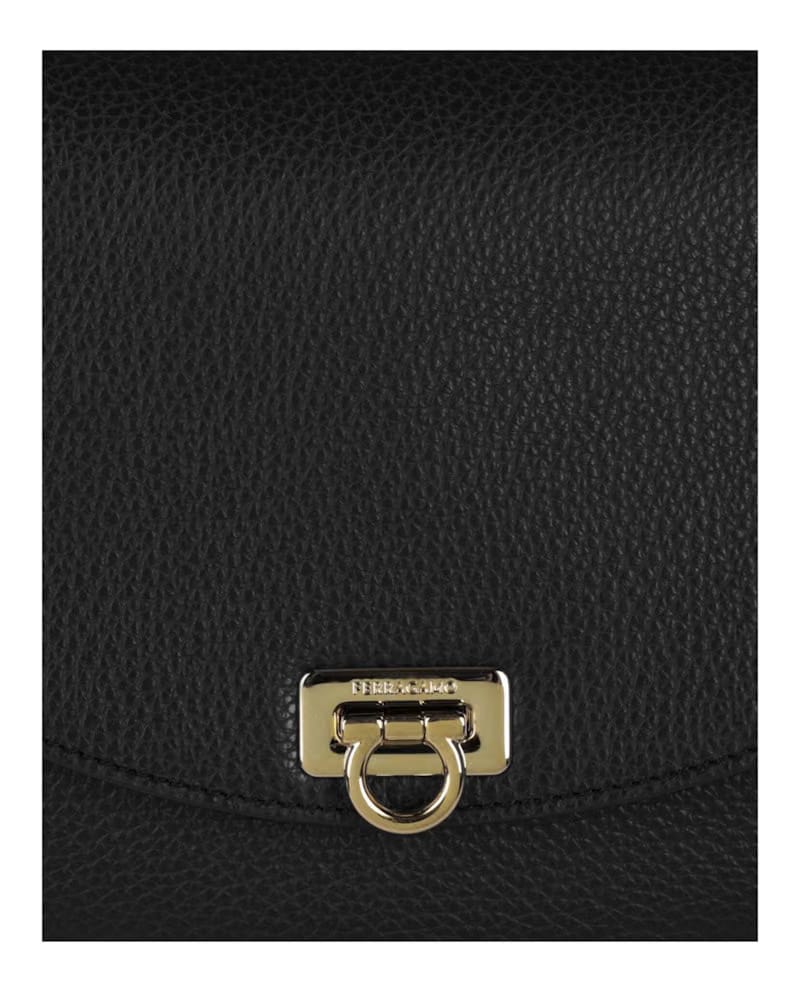 Ferragamo Gancini Buckle Crossbody Black