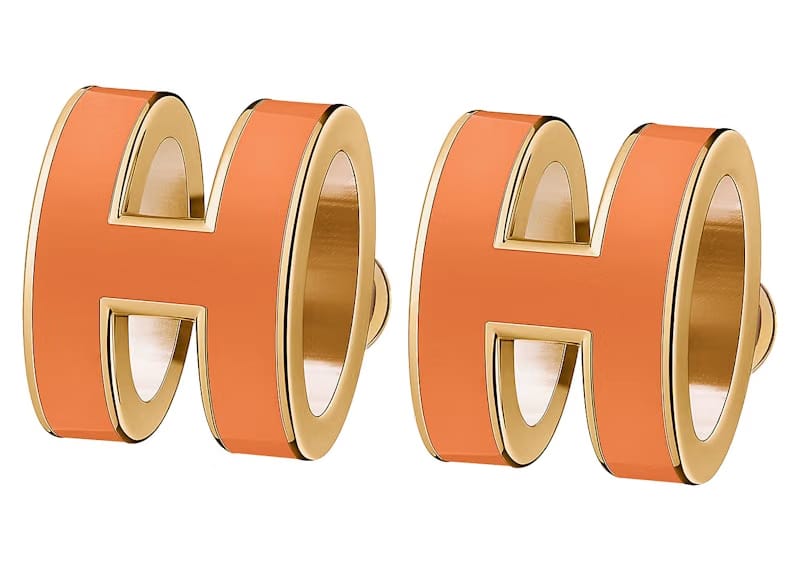 Hermes Earrings Pop H Orange