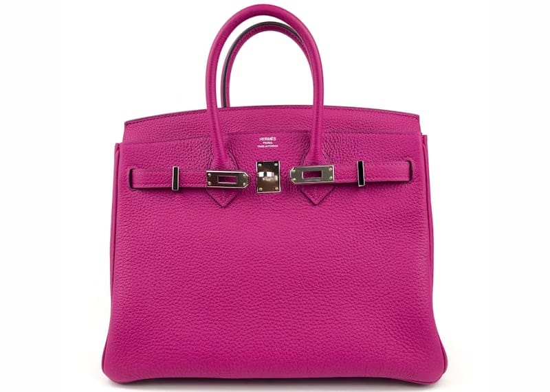 Hermes Birkin Togo Palladium 25 Rose Pourpre