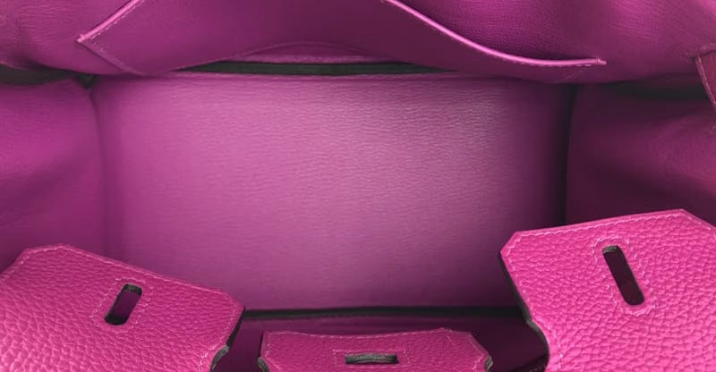 Hermes Birkin Togo Palladium 25 Rose Pourpre