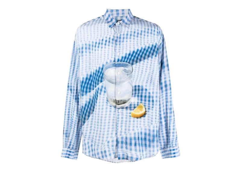 Jacquemus La Chemise Simon Tablecloth Print Shirt Blue