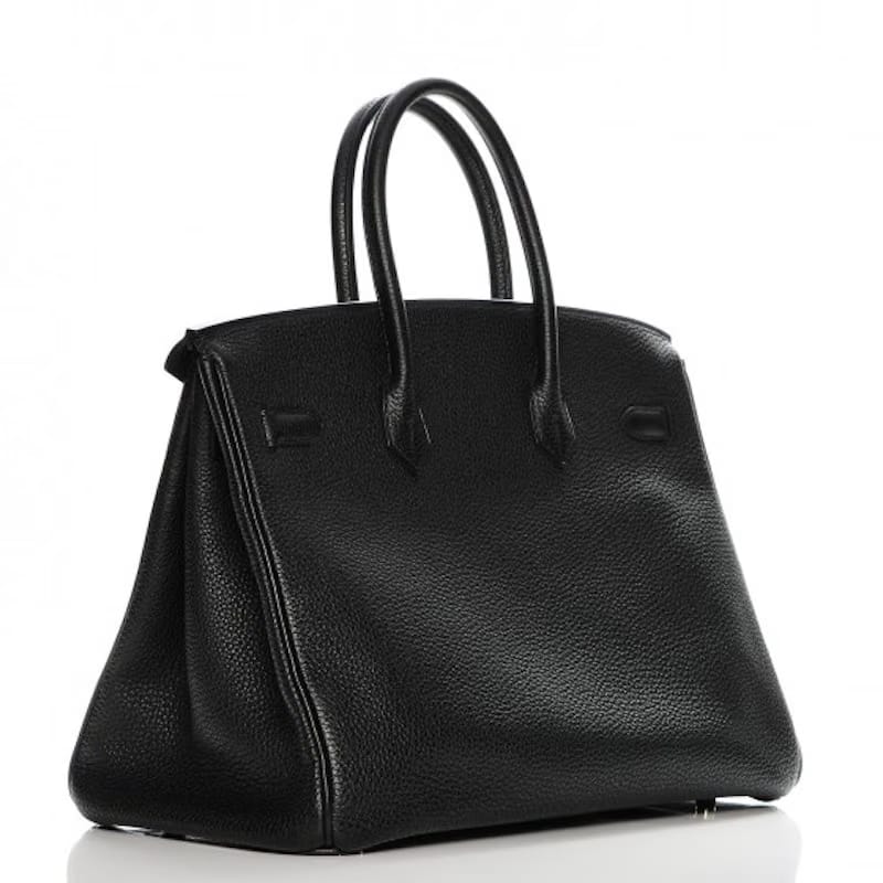 Hermes Birkin Togo 35 18k Gold-tone Noir