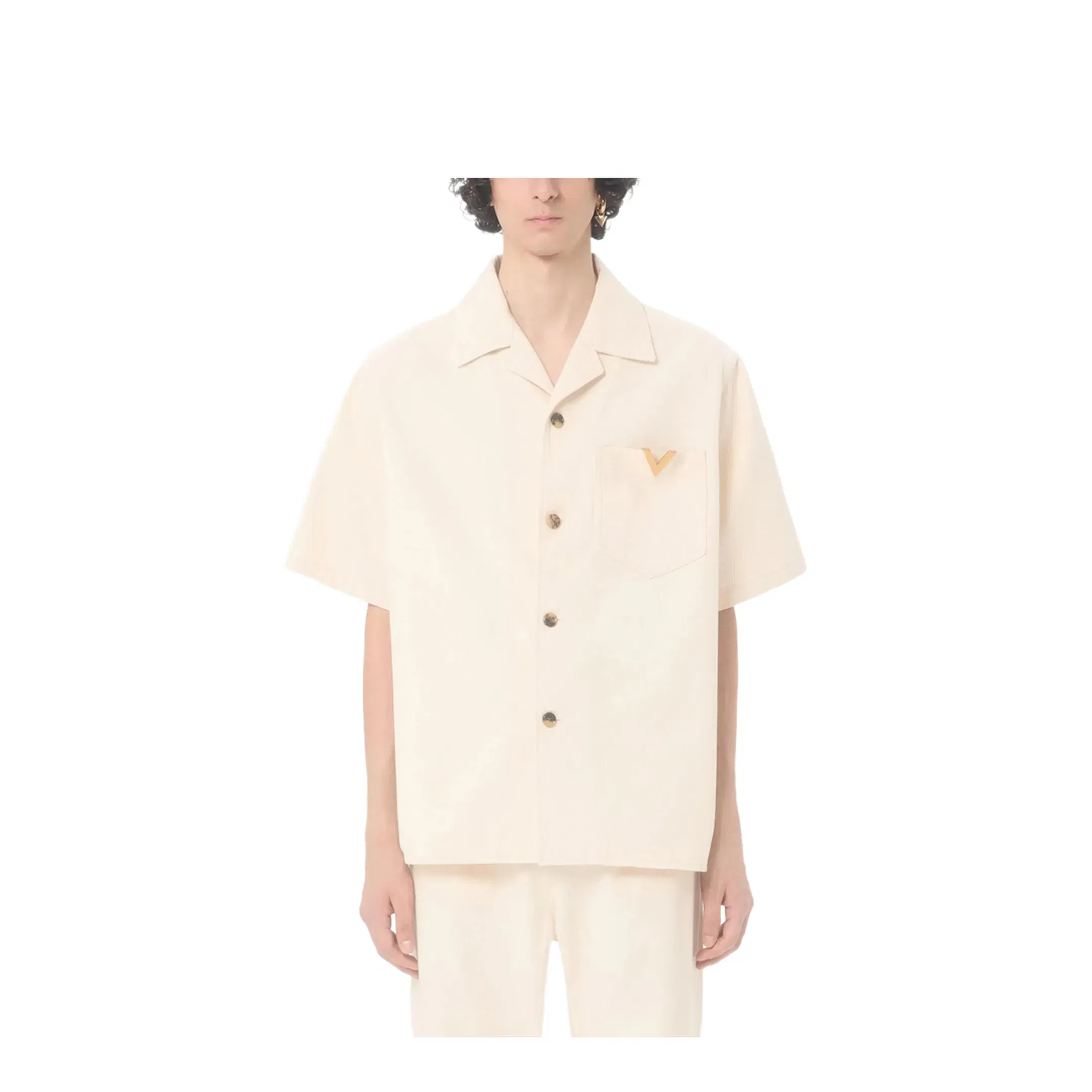 Men's Bowling Shirt Beige