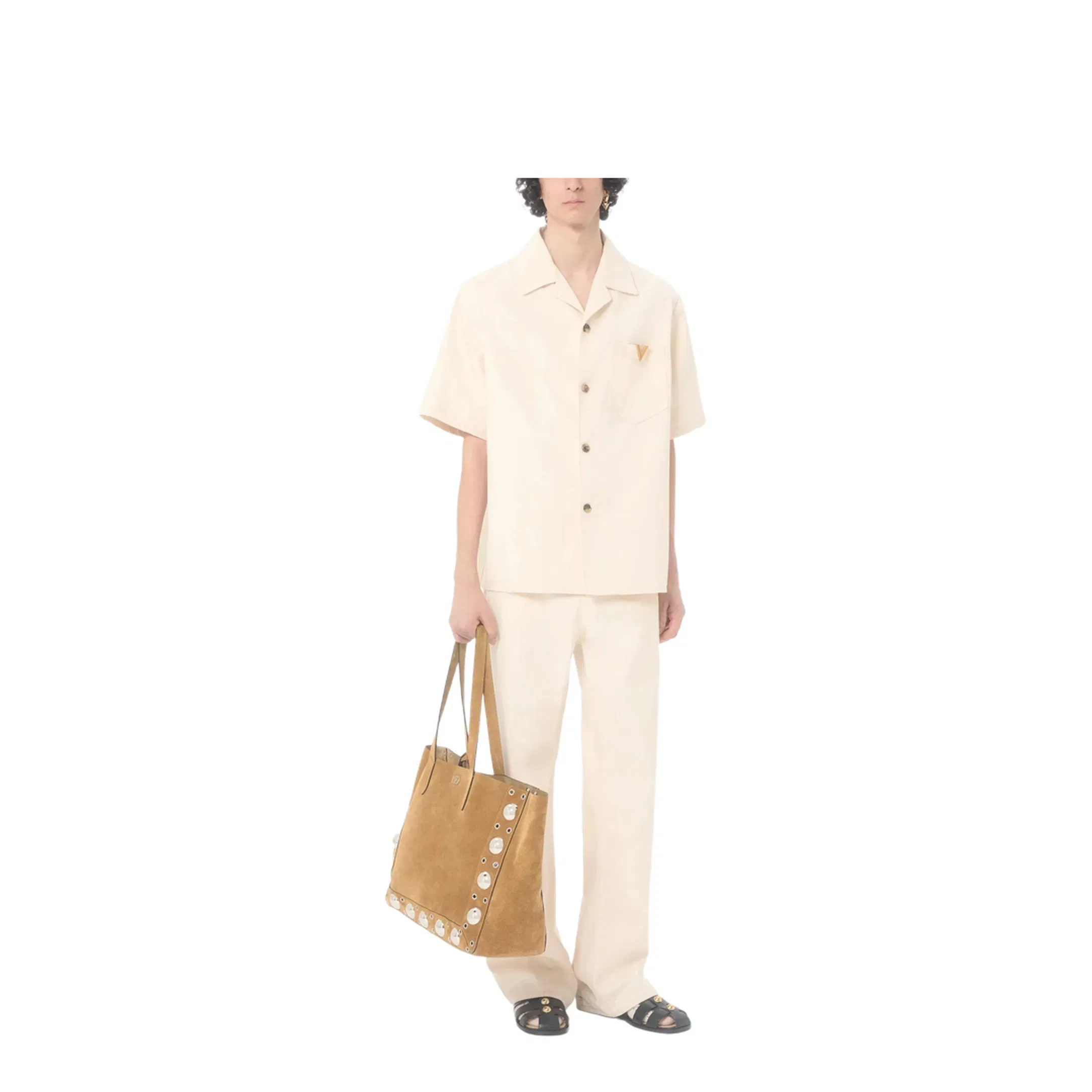 Men's Bowling Shirt Beige