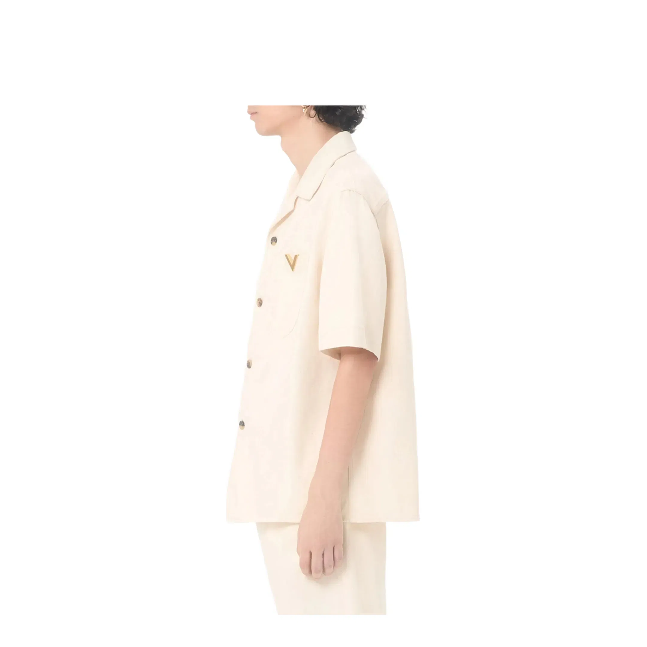 Men's Bowling Shirt Beige