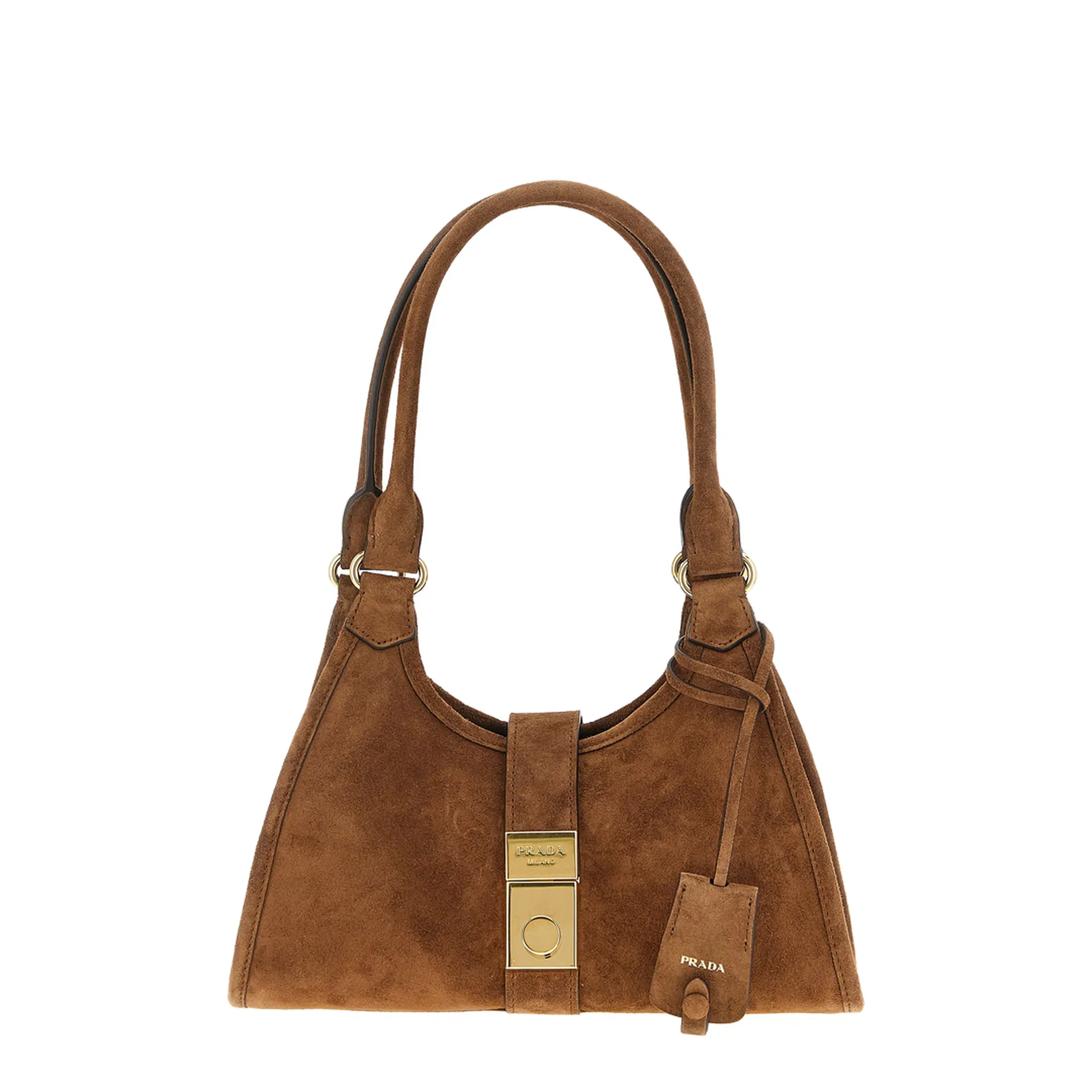 Small Suede Shoulder Bag - Brown
