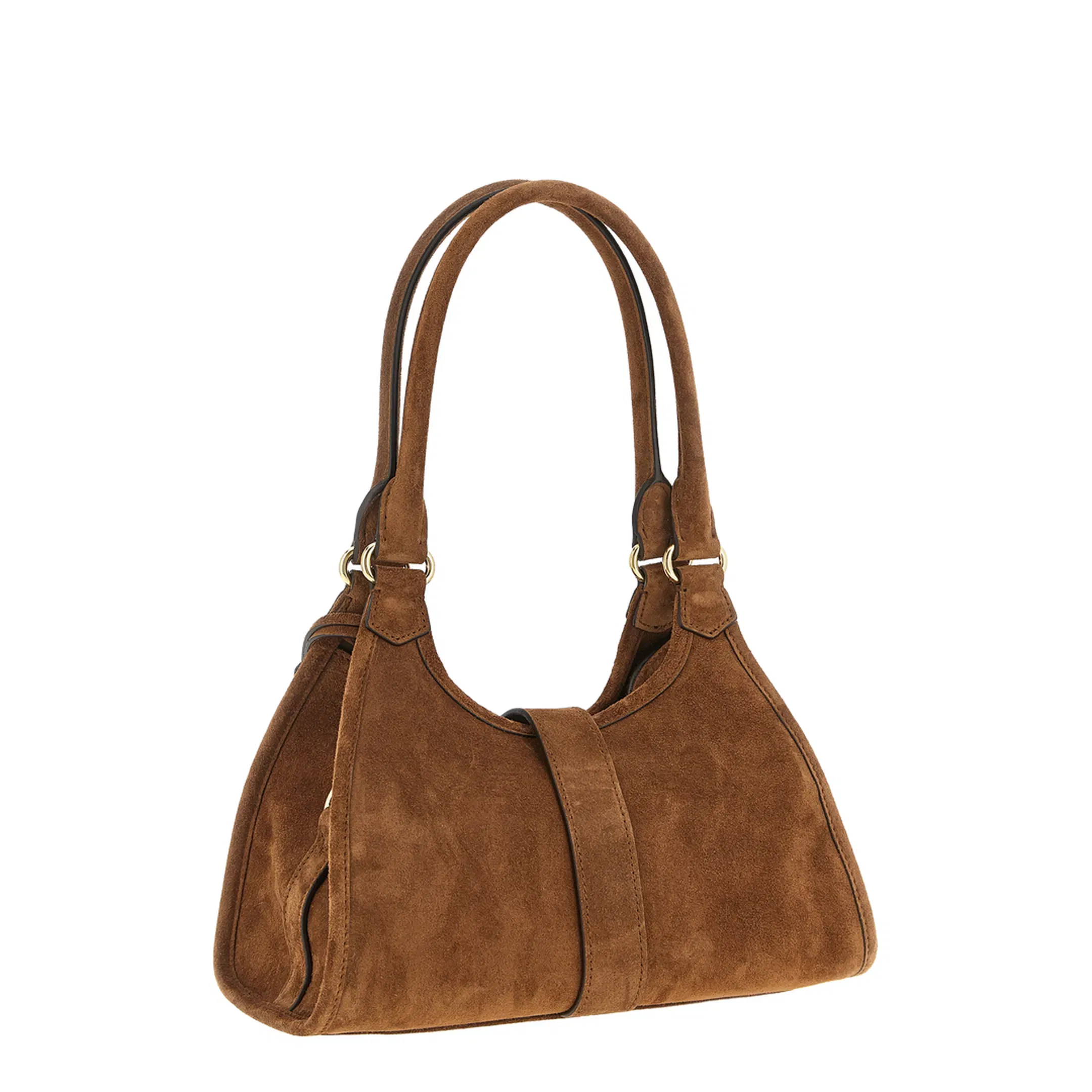 Small Suede Shoulder Bag - Brown