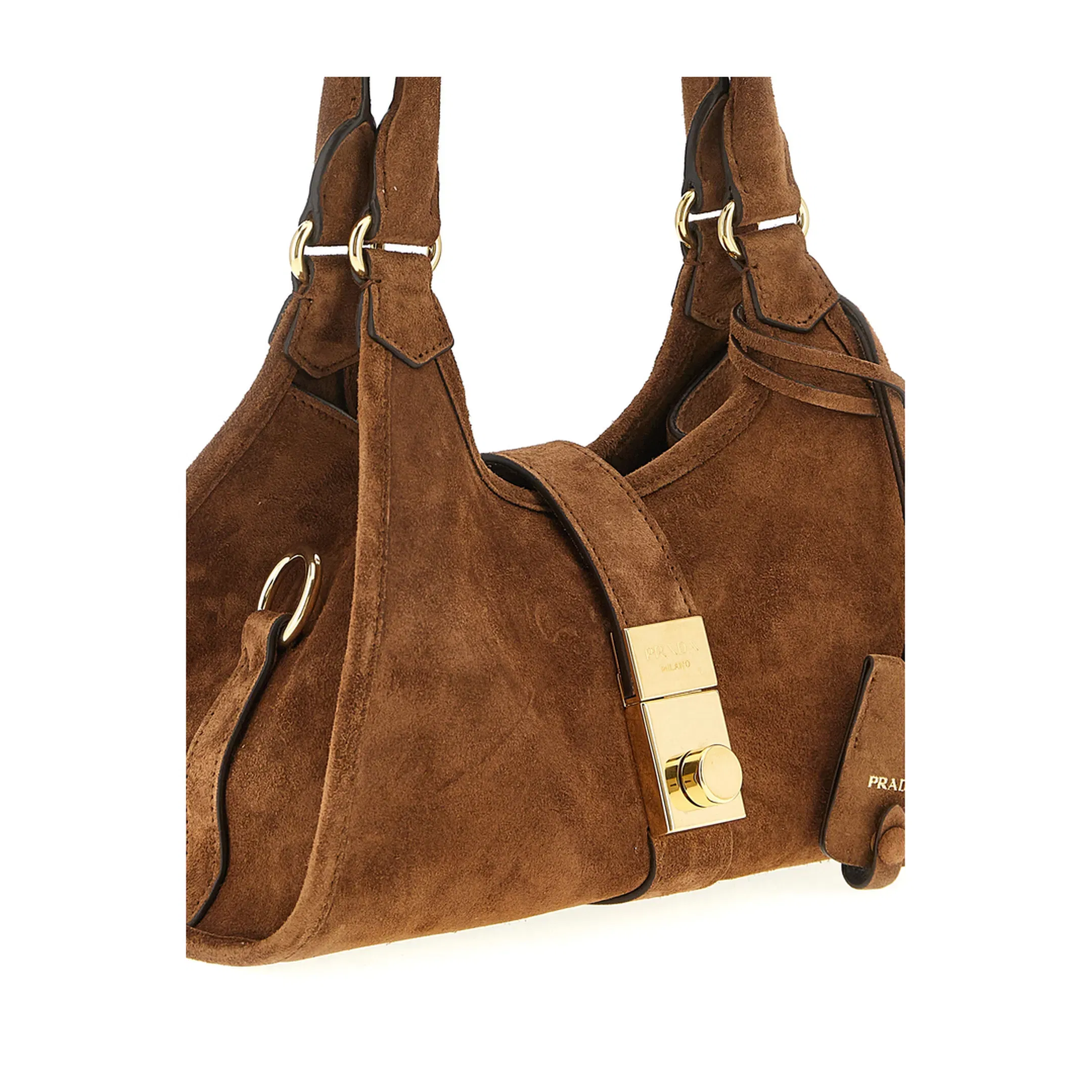 Small Suede Shoulder Bag - Brown