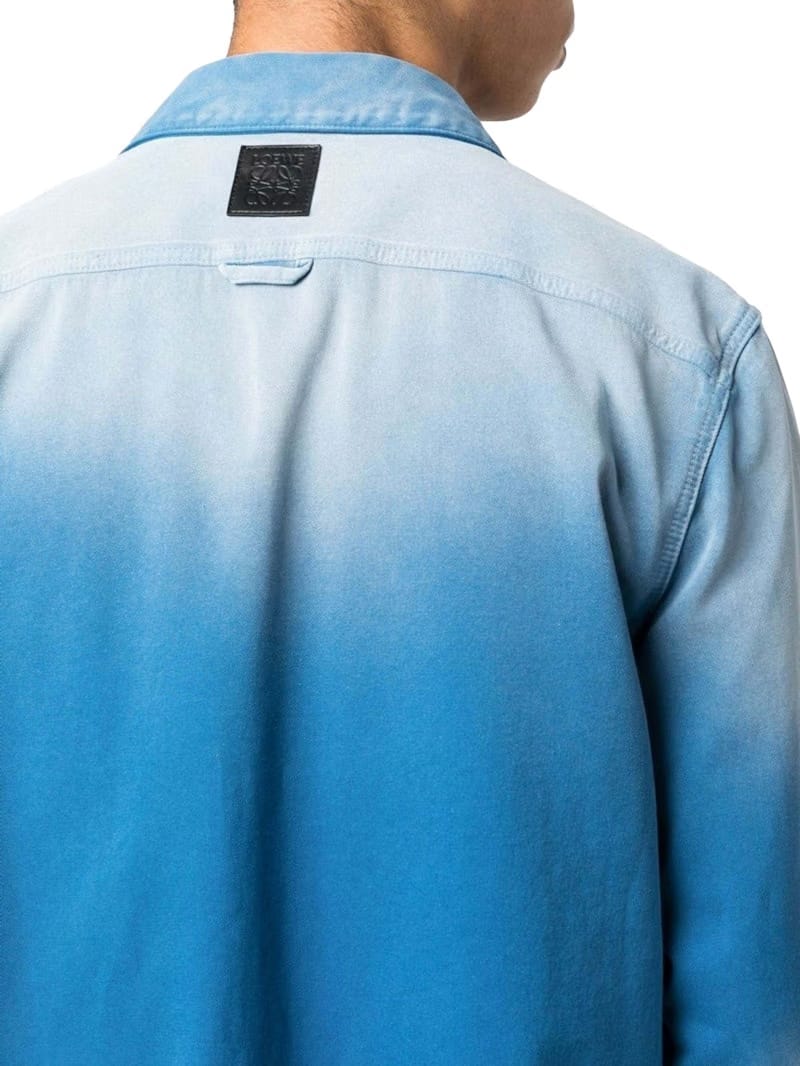 LOEWE Sunbleach Denim Regular Fit Overshirt Shirt Blue