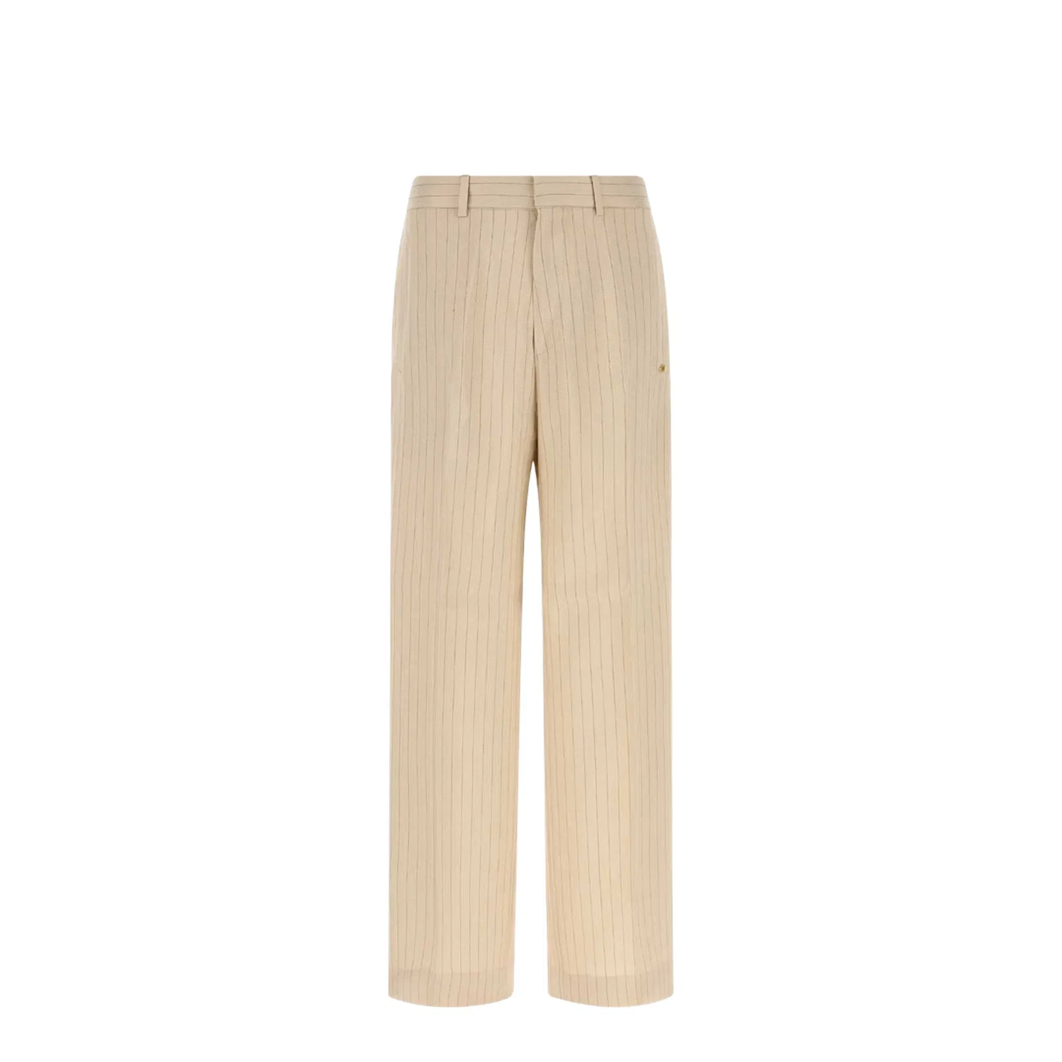 Embroidered Jersey Wide-leg Pant Beige
