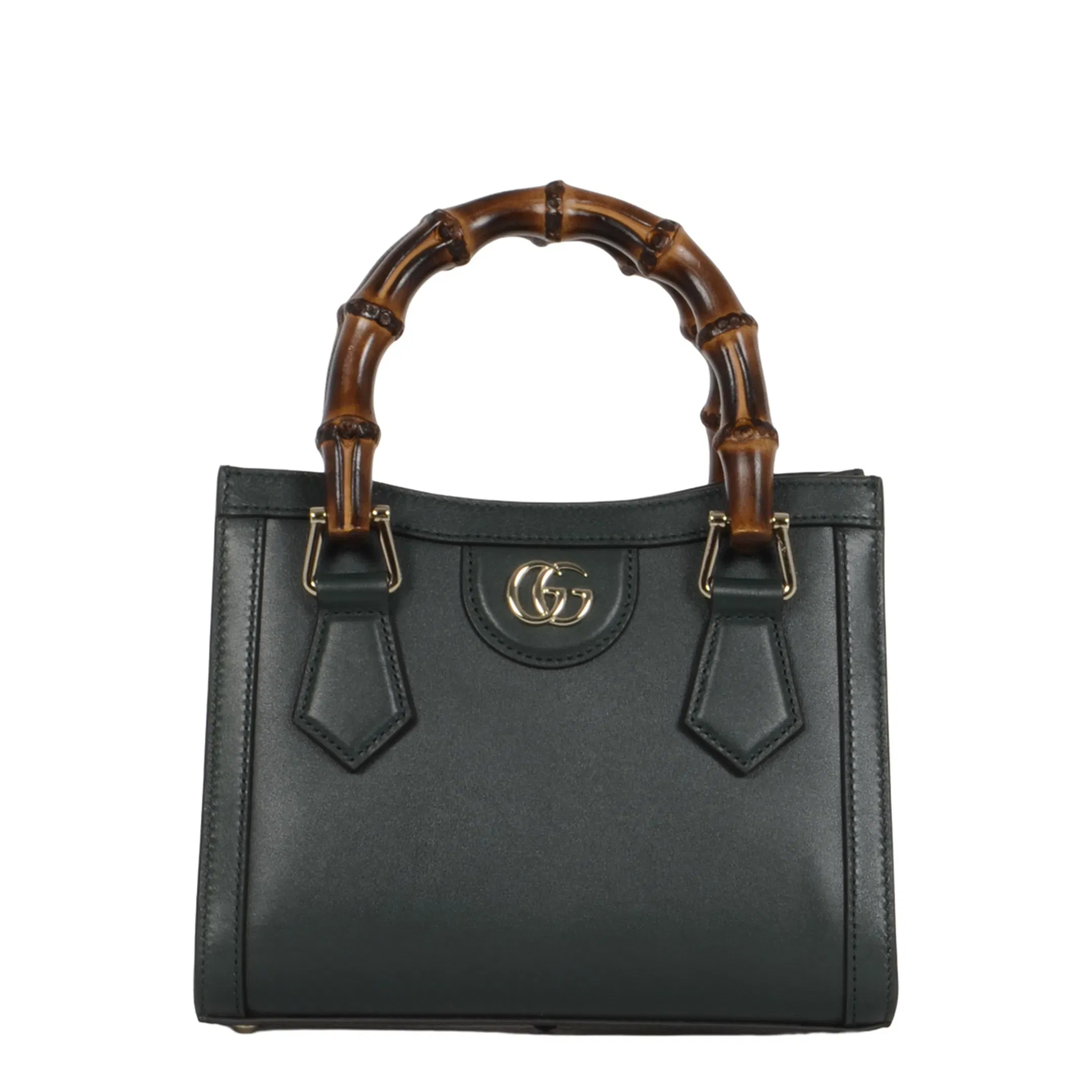 Diana Small Tote Bag in Green Leather