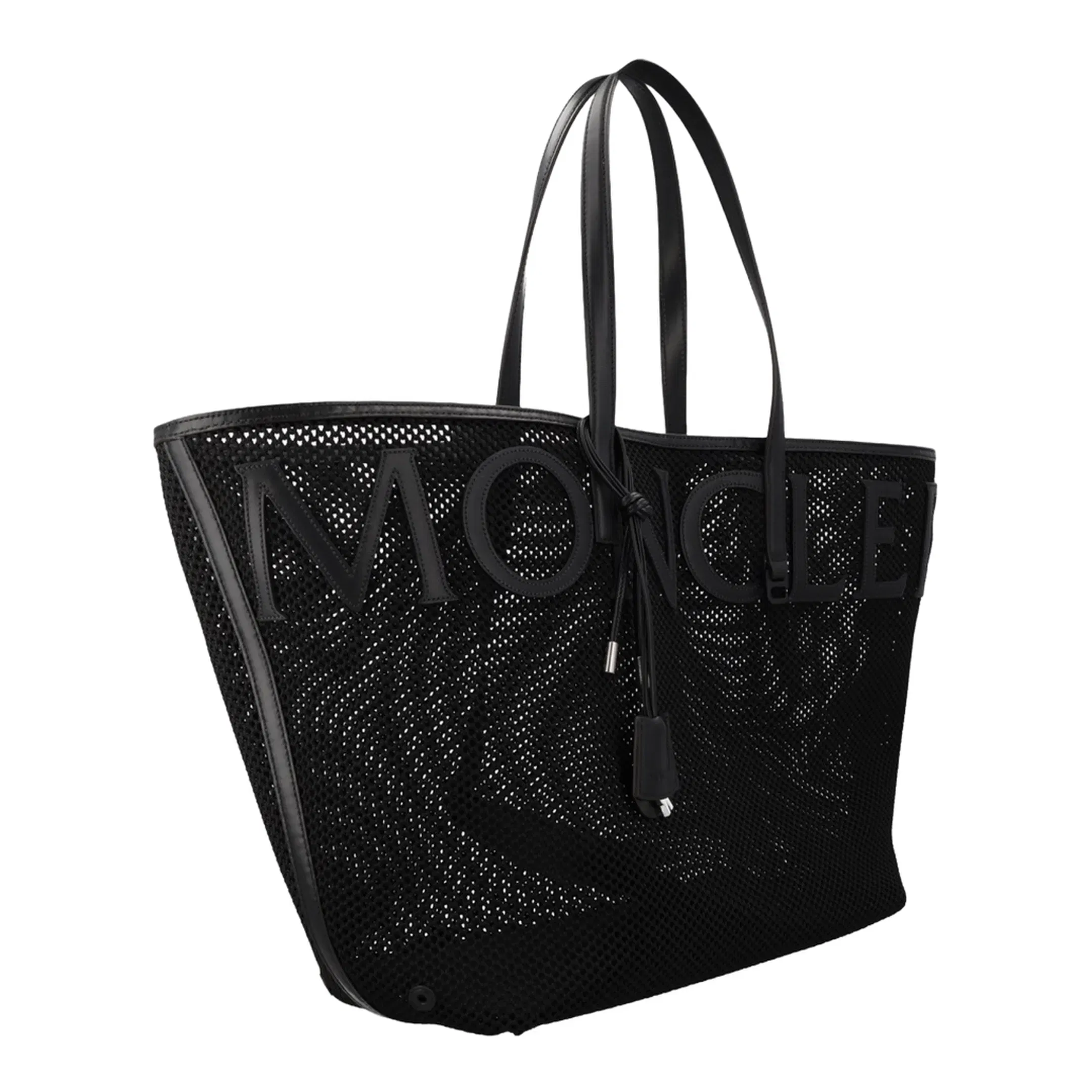 Very Mesh & Leather Tote Bag - Black