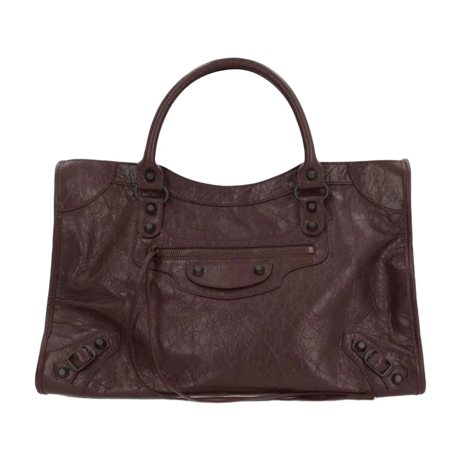 Le City Medium Arena Storico Lambskin Shoulder Bag - Dark Burgundy
