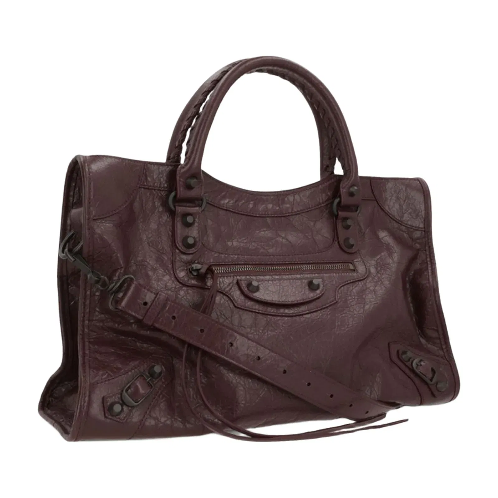 Le City Medium Arena Storico Lambskin Shoulder Bag - Dark Burgundy
