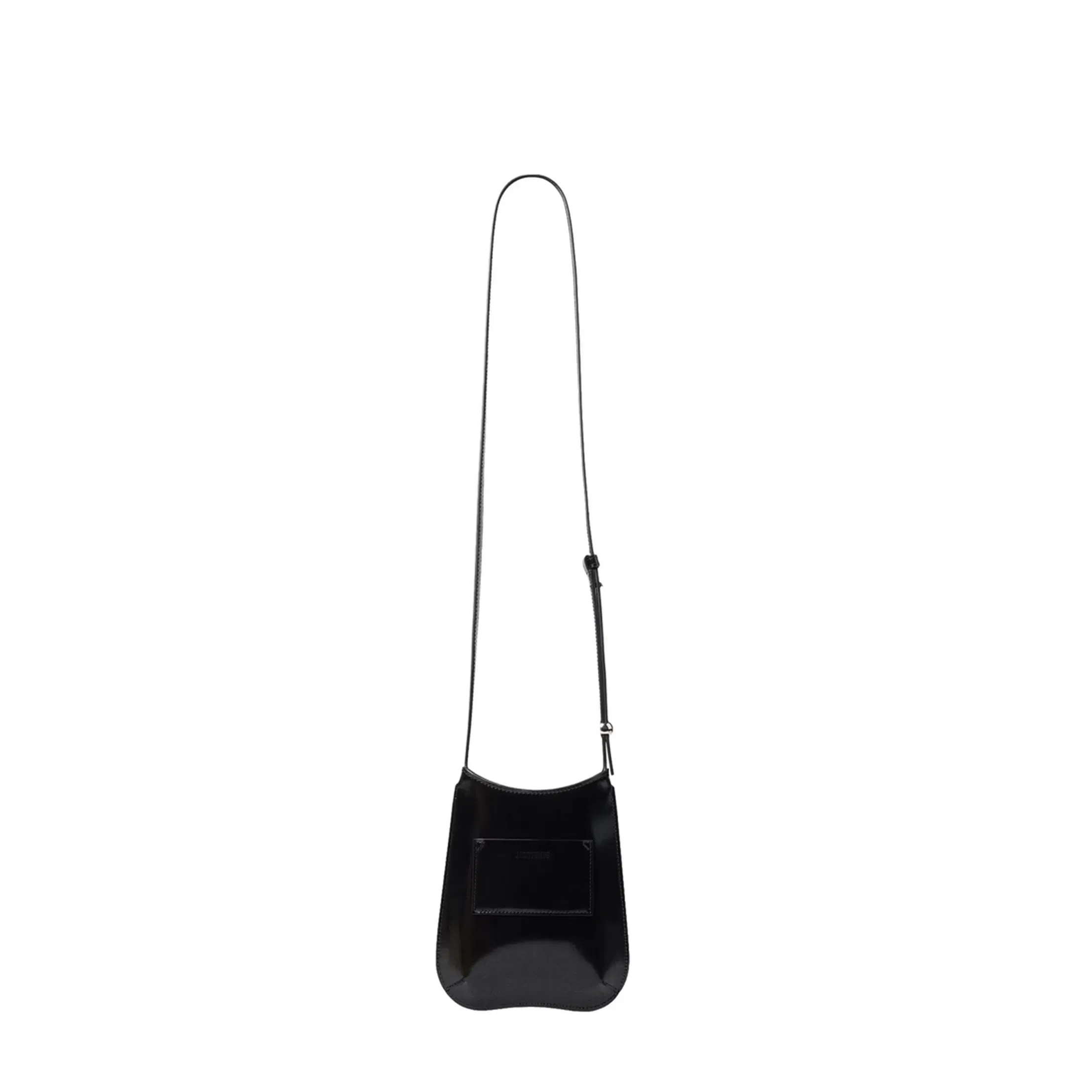 Le Bisou Small Calf Leather Phone Pouch - Black